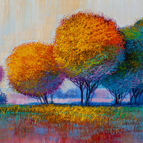 Arboles-Oleo-close Canvas Cuadro Árboles - acercamiento