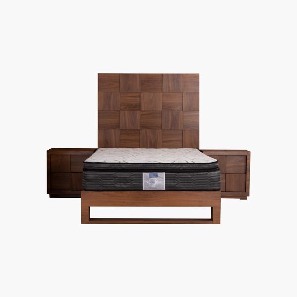 Mat-sin-ext Recámara Matrimonial Oporto Nogal - MDF UV grabado en color Nogal