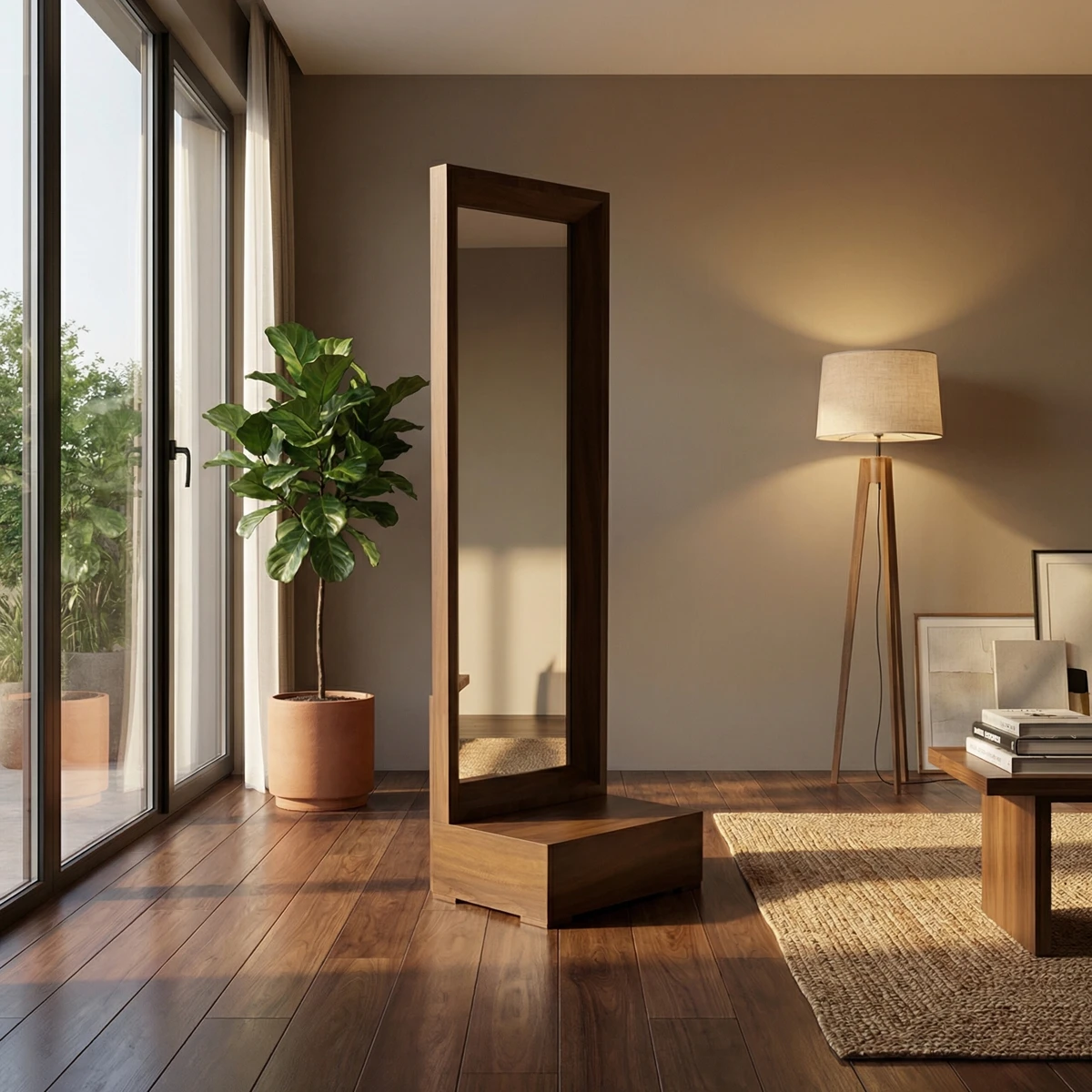 10272-Espejo-de-Piso-Palermo-Nogal-ambientada-02 Espejo de Piso Palermo Nogal - foto ambientada