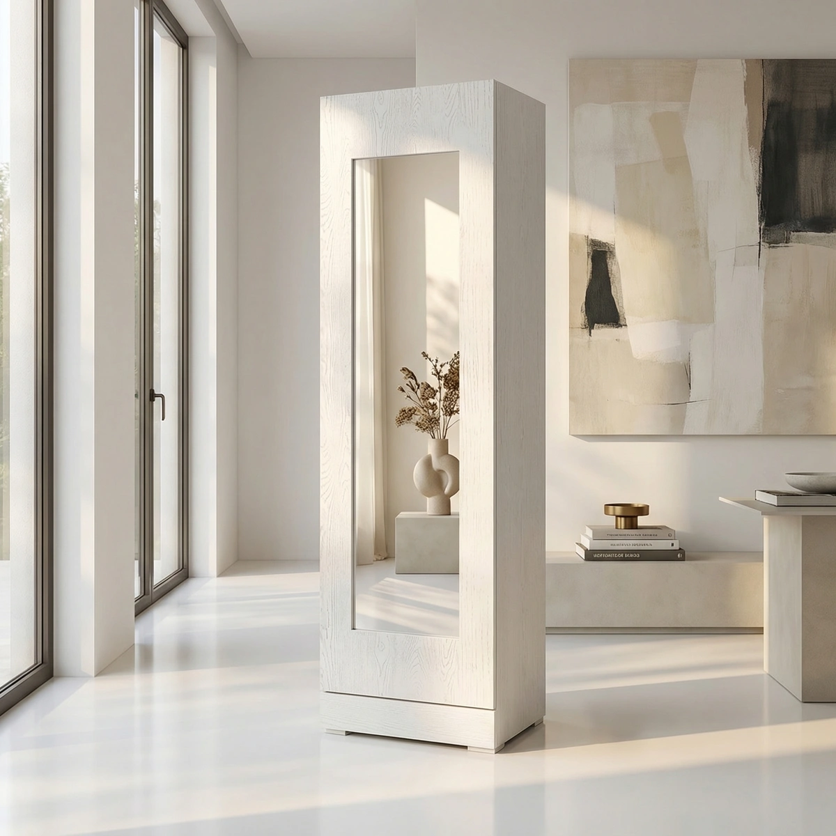 10485-Espejo-de-Piso-Paola-en-Blanco-ambientada-03 Espejo de Piso Paola en Blanco - foto ambientada