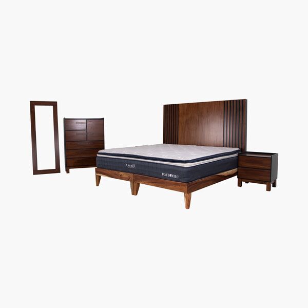 Recámara King Size Isabella Parota - Chapa de Parota, Correderas de Extensión