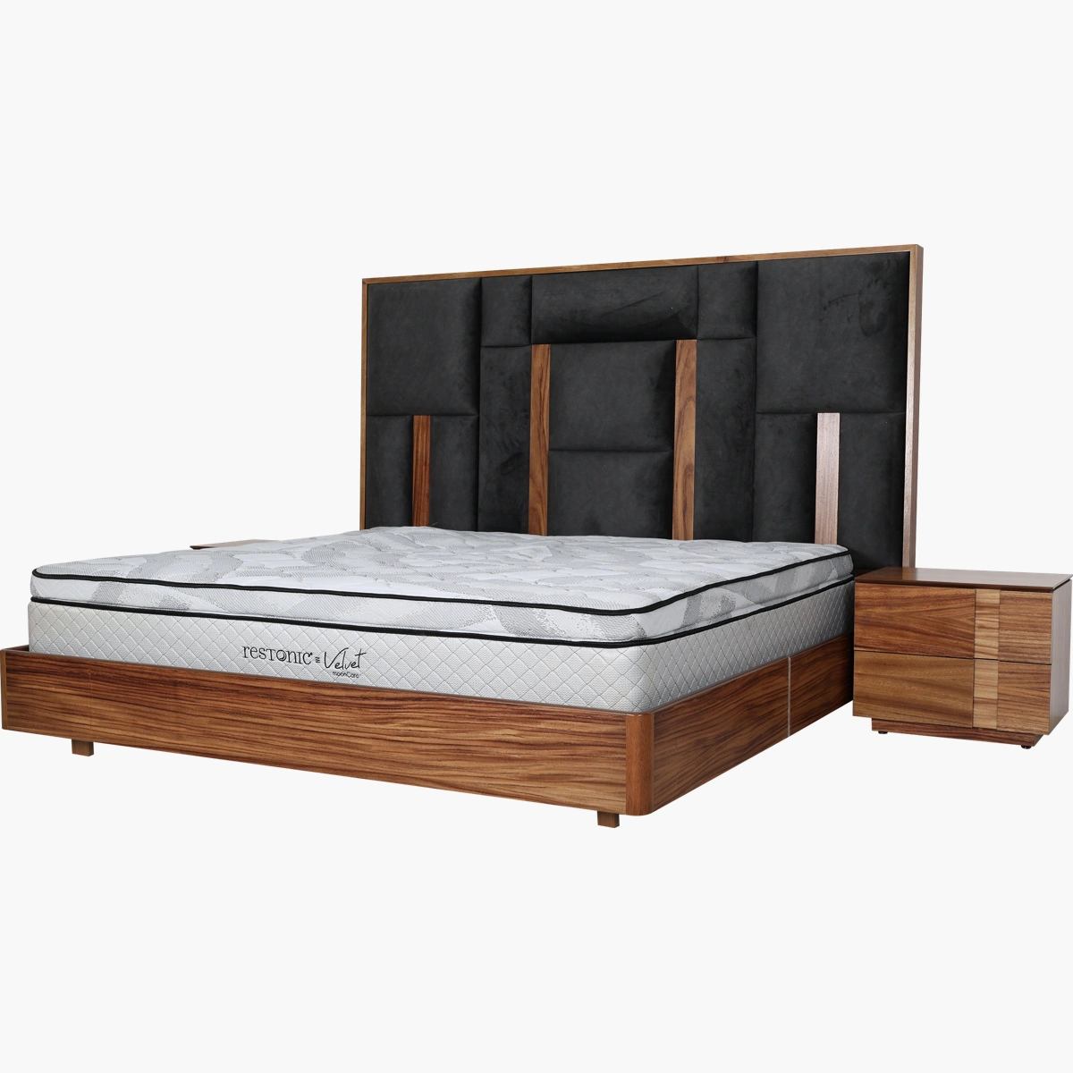 Recámara King Size Malta Grafito Parota_6