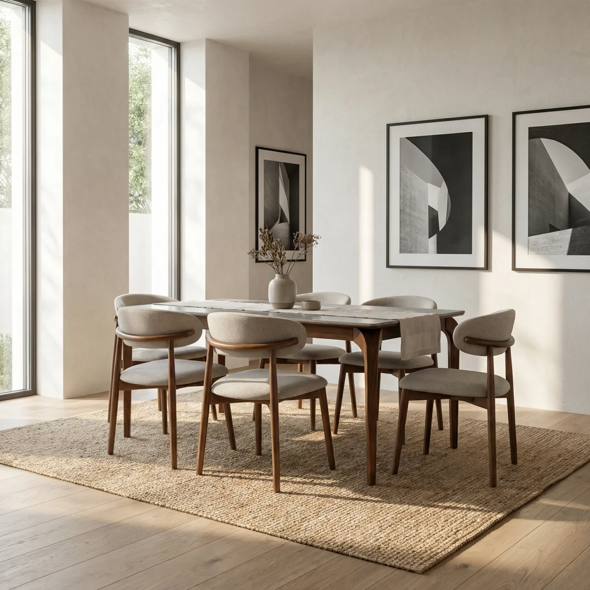 Mesa Parma Nogal_17 Comedor Parma Garda Nogal/Gris - vista adicional 1