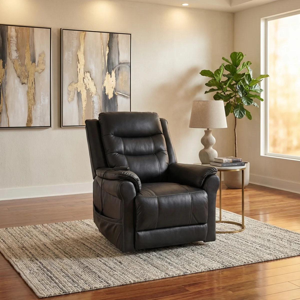 97373-Sillón-Reclinable-Eléctrico-con-Masaje-Oatman-Ashely-Negro-ambientada-03 Sillon Reclinable Electrico con Masaje Oatman Ashely Negro - foto ambientada