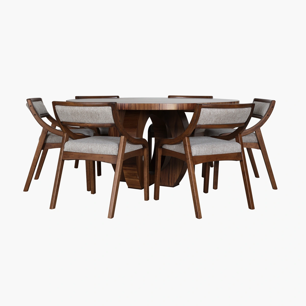 Comedor Toledo P6_3 Comedor Toledo Palermo - Chapa de Parota, Pino Nacional, tapiz a elegir (Ribeira Beige con tonos grise...