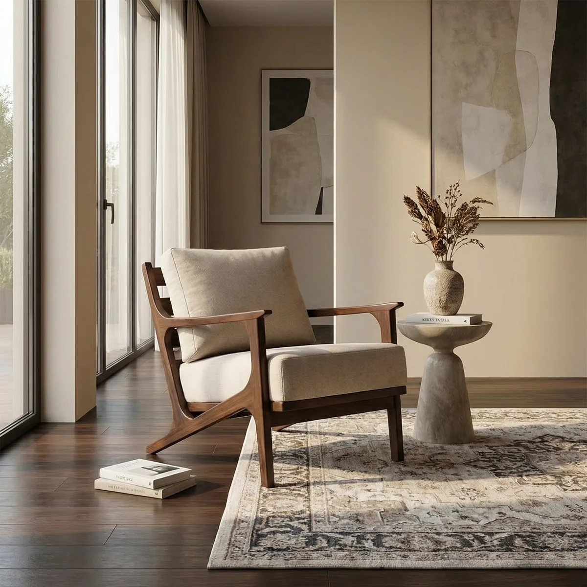 Sillon Cony Parota Personalizable Beige - foto ambientada