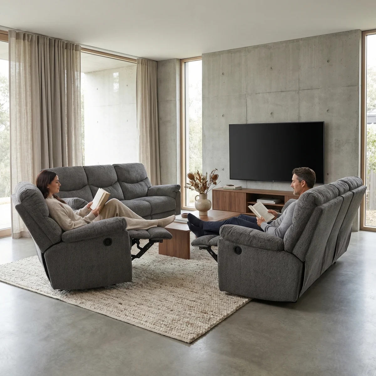 Sala Alphons Ashley_3 Sala 3-2-1 Reclinable Alphons Ashley - vista adicional 2