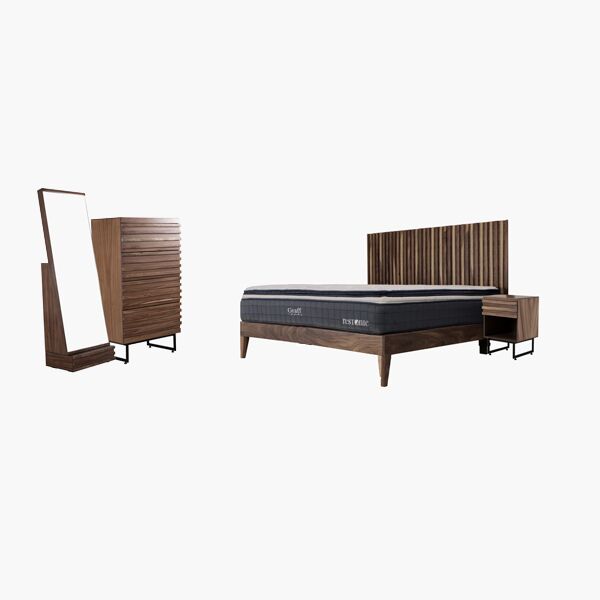 Recámara Queen Size Noruega Juvenil Parota Recámara Queen Size Noruega Juvenil Parota - Chapa de Parota, Parota Sólida, Correderas de extensión y Herrería