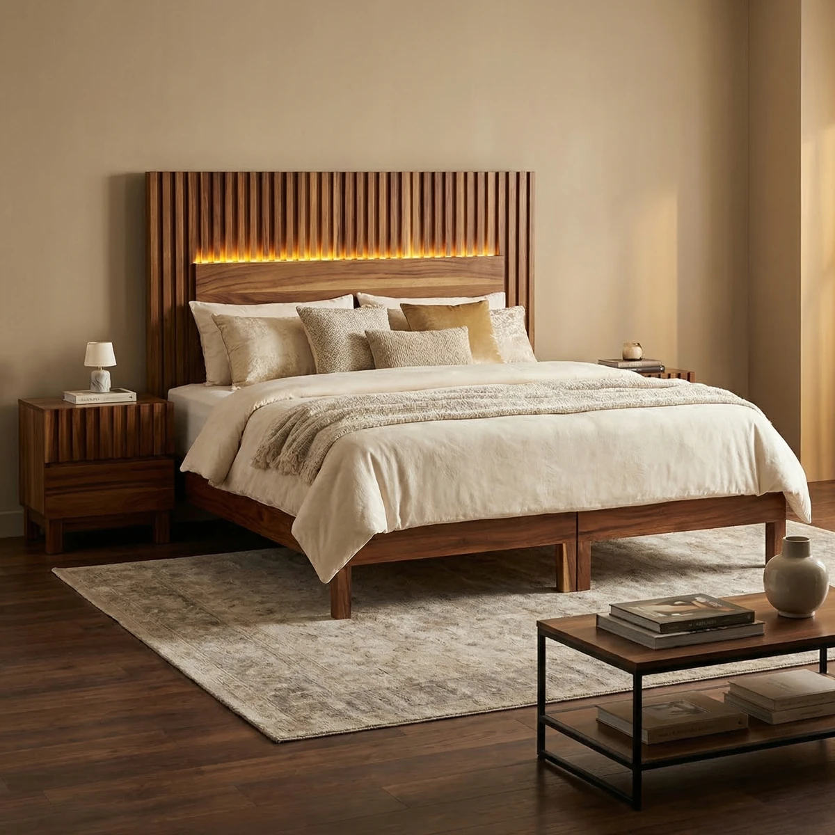 97117-Cabecera-King-Size-y-2-burós-Alvize-ambientada-01 Cabecera King Size y 2 burós Alvize - foto ambientada