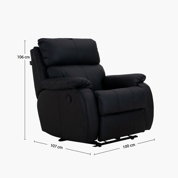 Sillón Reclinable Eléctrico Rest Piel Negro Boal