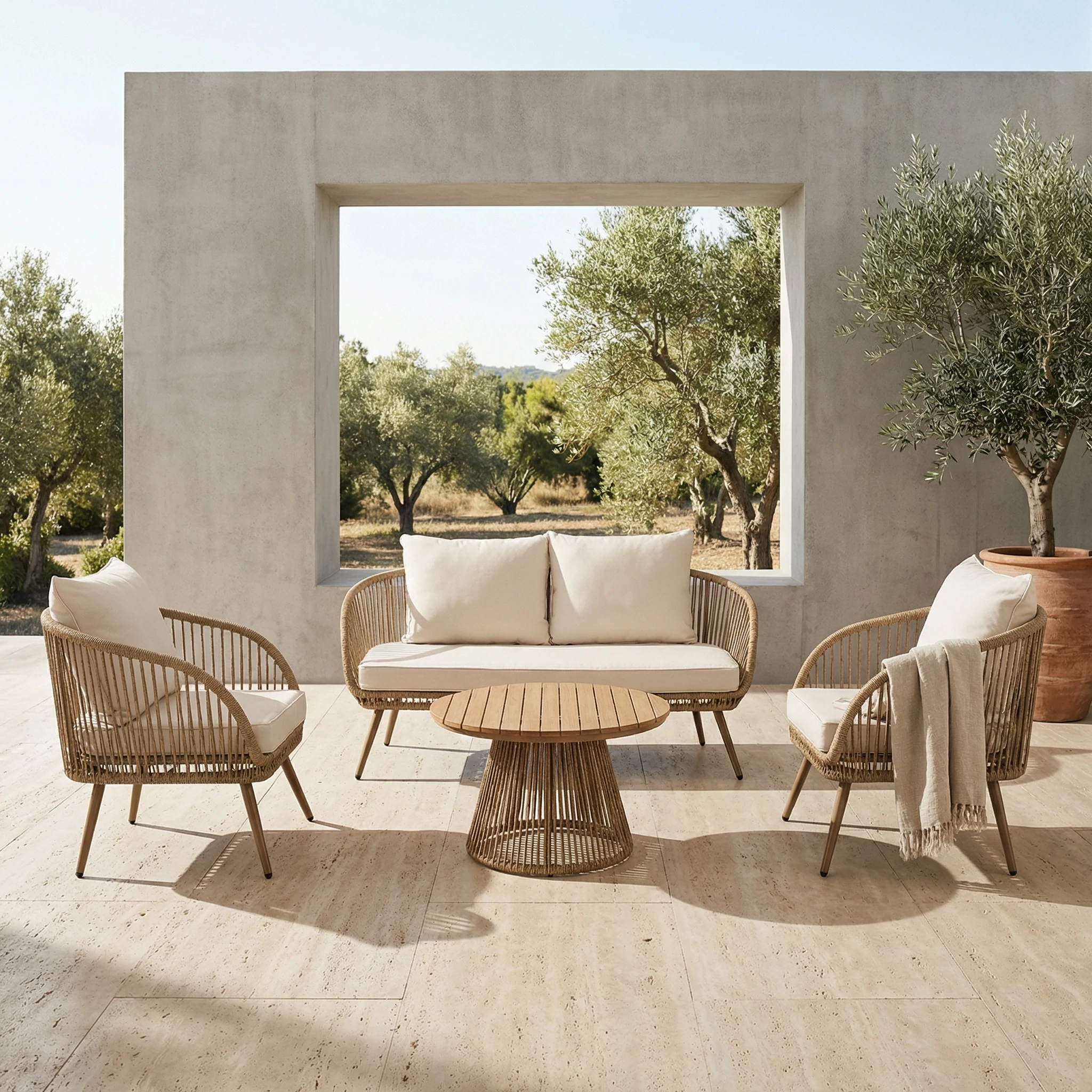 Sala Bacalar_1 Sala Bacalar Rattan 4pz - vista adicional 1