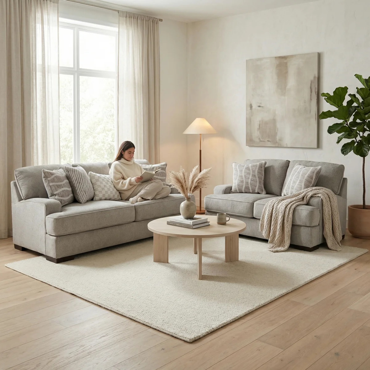 Sofá High Profile Ashley Gris_14 Sala 3-2 High Profile Ashley - vista adicional 2