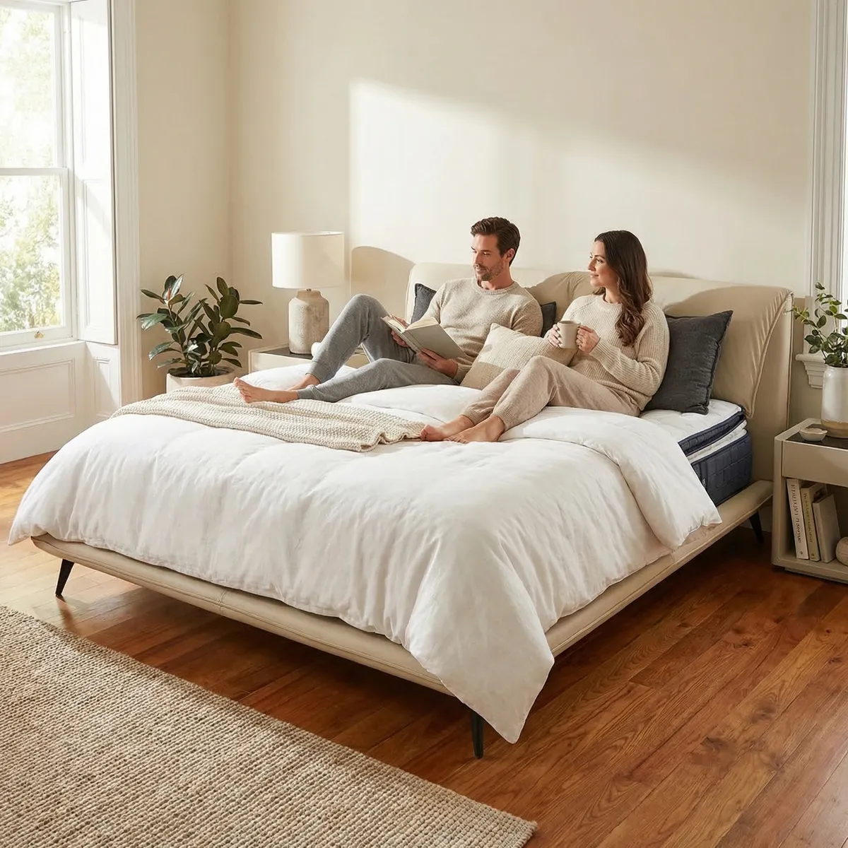 66309-Cama-Yugana-King-Size-Piel-Marfil-ambientadauso-04 Cama Yugana King Size Piel Marfil - ambientada en uso