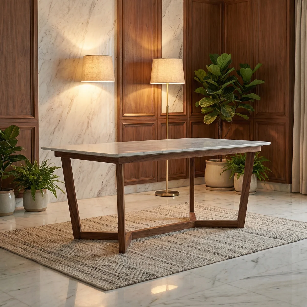 Mesa Andromeda Marmol P/6 - foto ambientada
