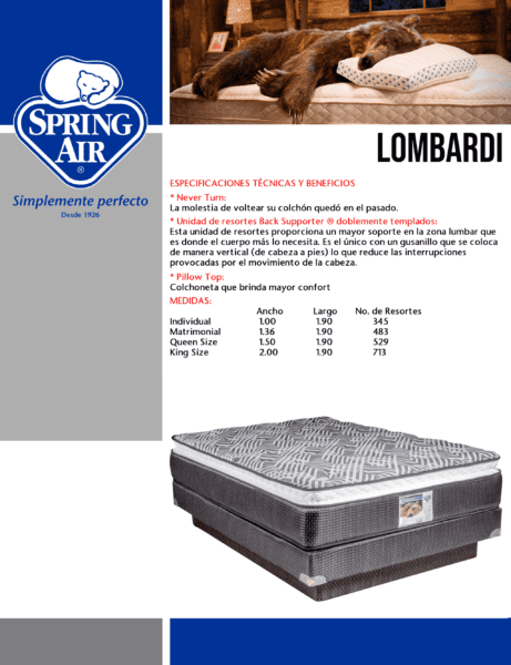 Colchón lombardi