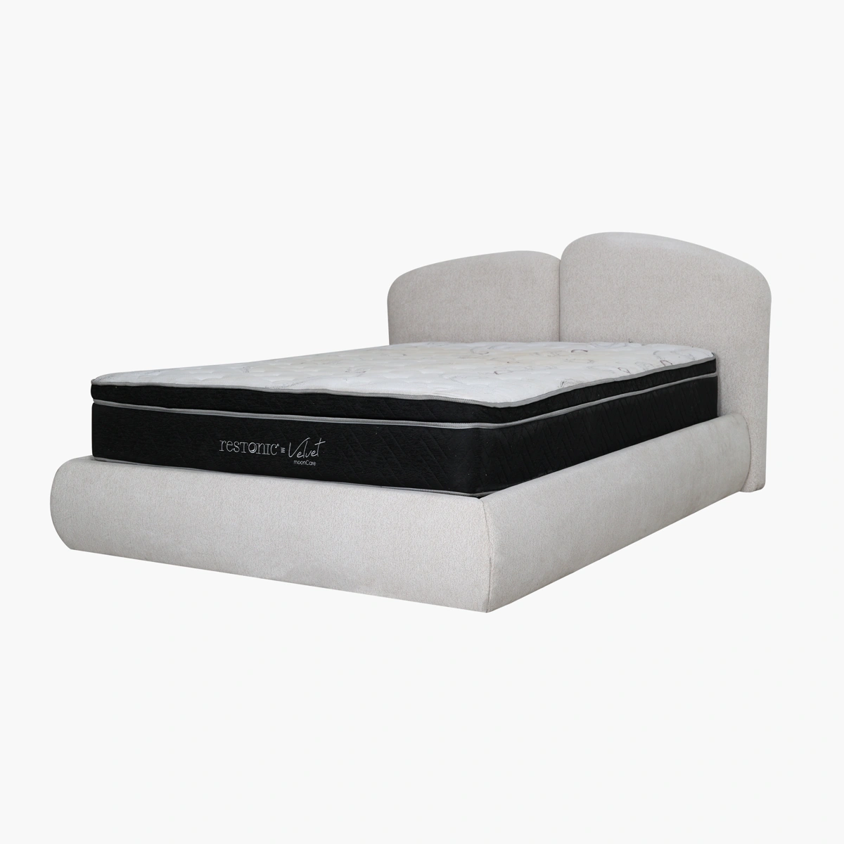 Cama Luna Queen Size Baul_12 Cama Luna Queen Size Baúl - Tapiz en tela clara suave y de fácil limpieza, base con sistema de pistones y...