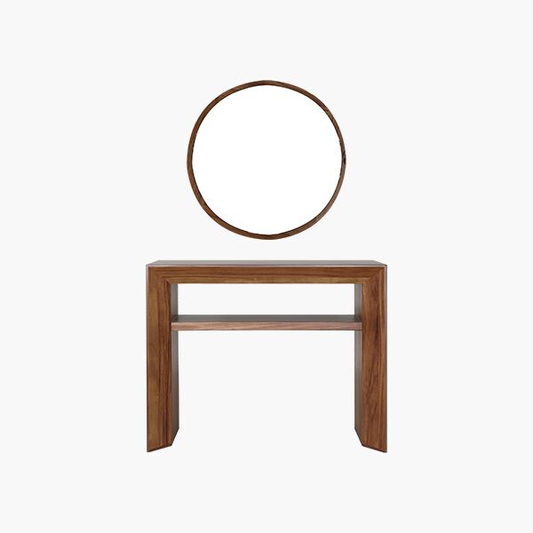 Kalsu Consoleta y Espejo Credenza con Espejo Kalsu Parota - Chapa de Parota