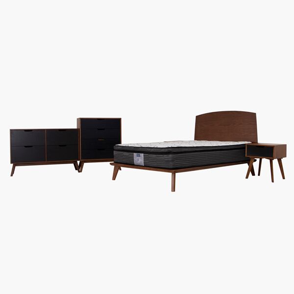 Recámara Matrimonial Hermes Andes Tabaco con cajón