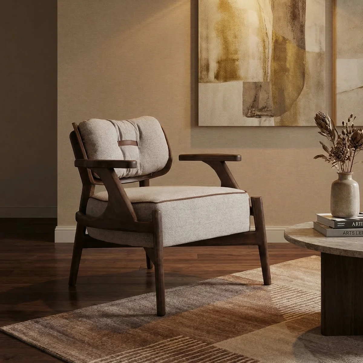 34835-Sillón-Suvi-Rosa-Morada-Personalizable-Beige-ambientada-03 Sillon Suvi Rosa Morada Personalizable Beige - foto ambientada