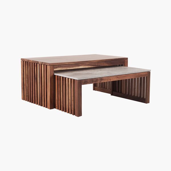 Ginebra-45 Mesas de Centro Ginebra - Parota, Melamina concreto