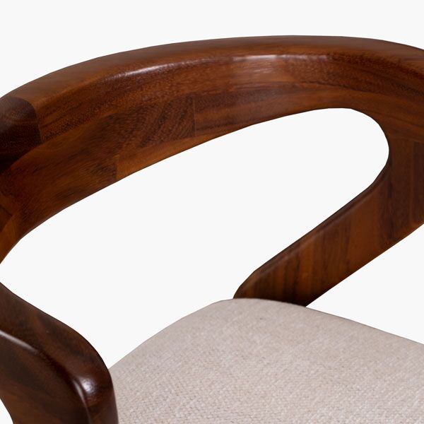 Silla Garza Beige Parota B - detalle