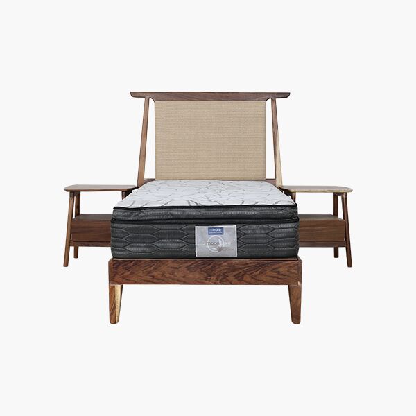 Tabatha Ind F Recámara Individual Tabatha Parota - Parota Sólida, Correderas de Extensión y herrajes de metal