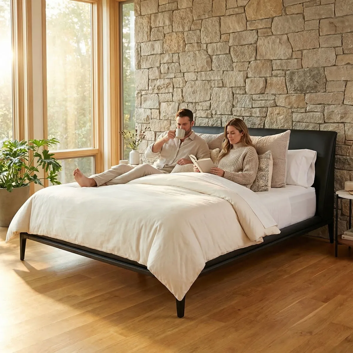 66328-Cama-Ryokan-Queen-Size-Piel-Vegana-ambientadauso-05 Cama Ryokan Queen Size Piel Vegana - ambientada en uso