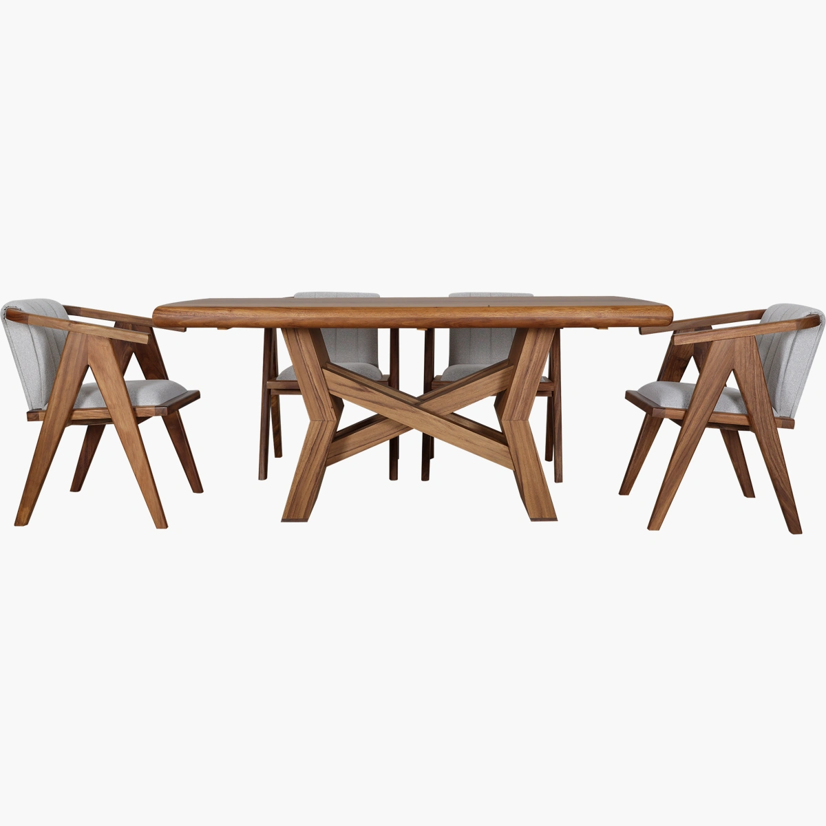 Mesa de comedor rectangular Bacalar para 6 personas en parota_14