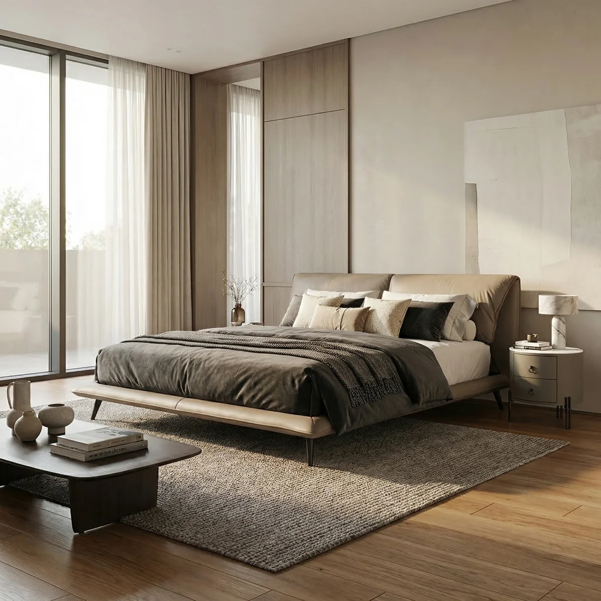 66425-Recámara-Yugana-Queen-Size-Piel-Café-ambientada-01 Recámara Yugana Queen Size Piel Café - foto ambientada