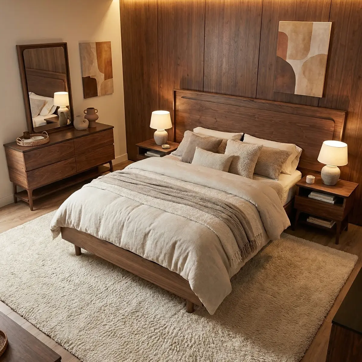 52147-Recámara-Queen-Size-Oscar-Nogal-ambientada-03 Recámara Queen Size Oscar Nogal - foto ambientada