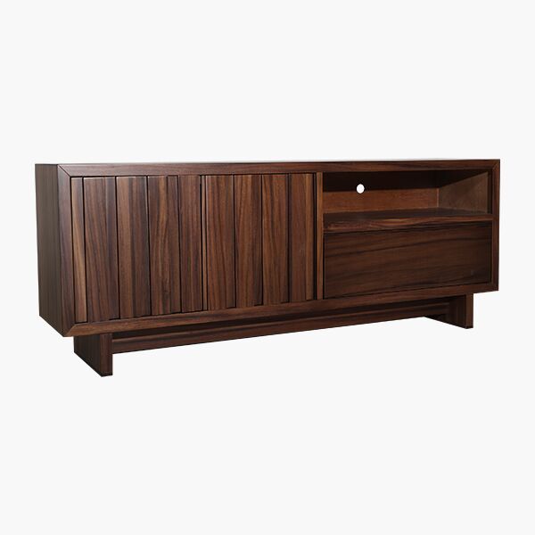 Mosi Porta TV 45 Mesa para TV Mosi Parota - MDF, Chapa de Parota, Correderas de Extensión