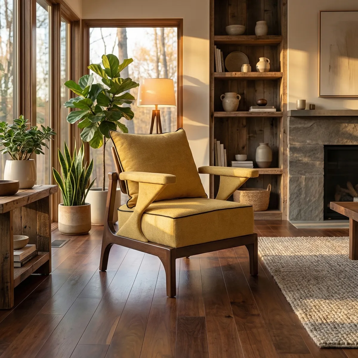 66148-Sillón-Macallan-Rosa-Morada-Personalizable-Mostaza-ambientada-02 Sillon Macallan Rosa Morada Personalizable Mostaza - foto ambientada