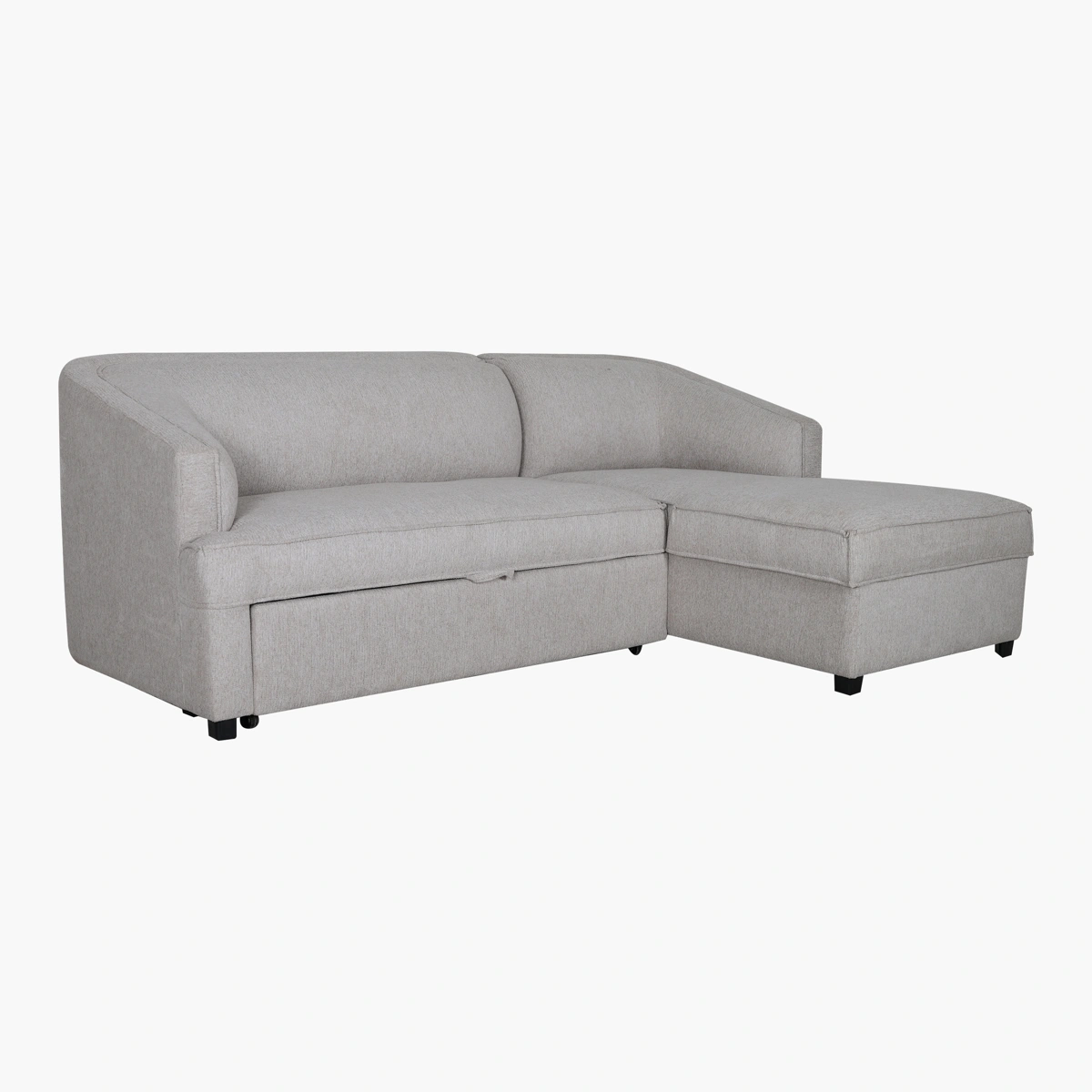 Sala Esquinera Cama Florencia (Ambos Lados) - Estructura sólida con sistema deslizante para cama, tapiz suave en tono neutro