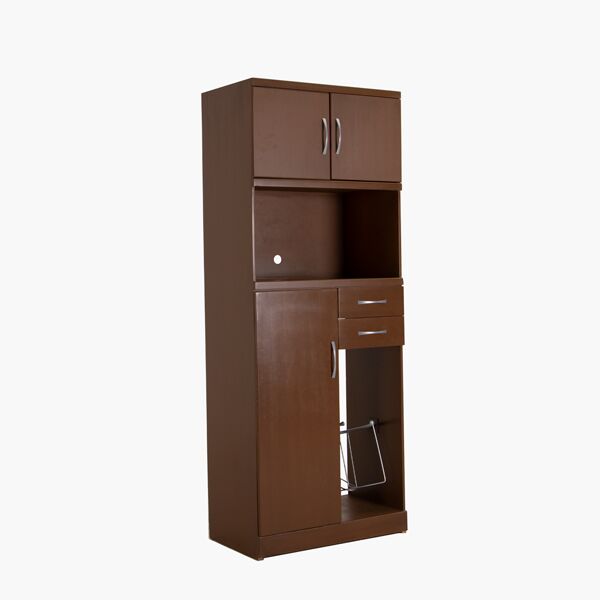 Alacena Litza Nogal Alacena Litza Nogal - MDF pintado en Nogal, Correderas de extensión, Herrería