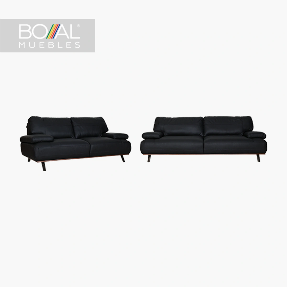 Sala-Moderna-Piel-Negra-Boal-Scola_4.webp Sala 3-2 Scola Boal Piel - Madera de pino, espuma 24kg/m³, resortes zig-zag cal