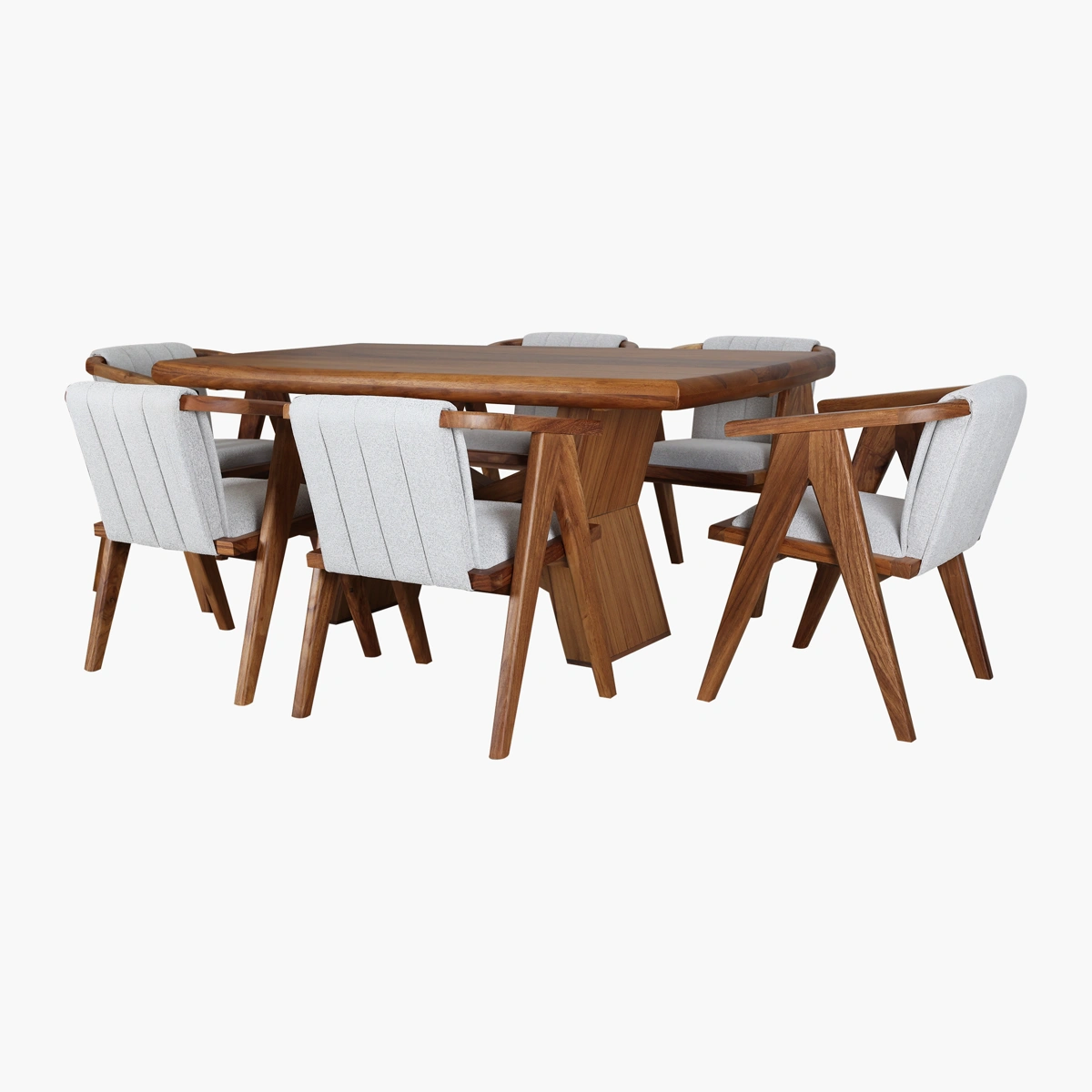 Mesa de comedor rectangular Bacalar para 6 personas en parota_3 Comedor Bacalar Loren Parota P/6 - Mesa: Parota Sólida, Chapa de Parota