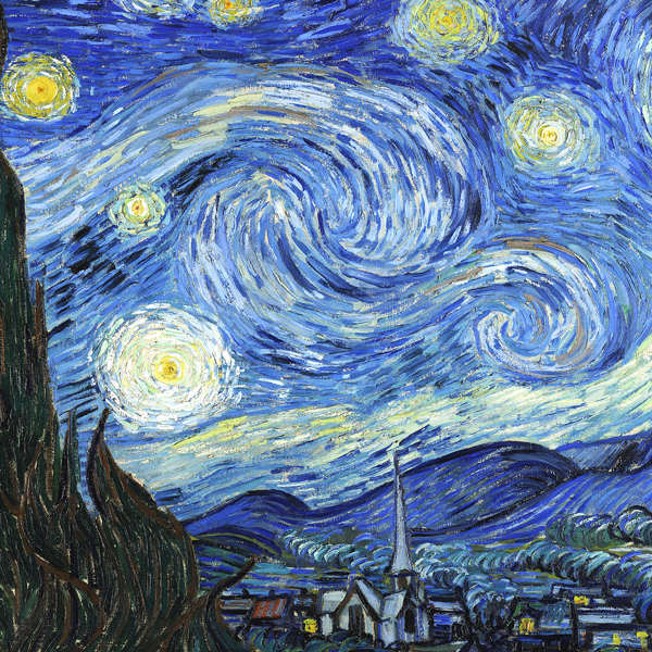 Noche-Estrellada-Van-Gogh-Close Canvas Cuadro Noche Estrellada - acercamiento