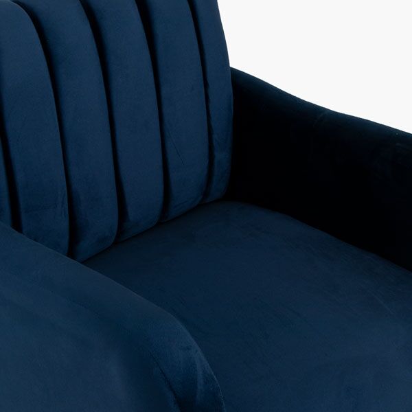 Sillon Ocasional Terciopelo Gajos Azul Liverpool gajos azul