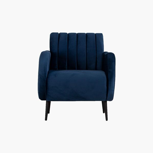 Sillon Ocasional Terciopelo Gajos Azul Liverpool gajos azul
