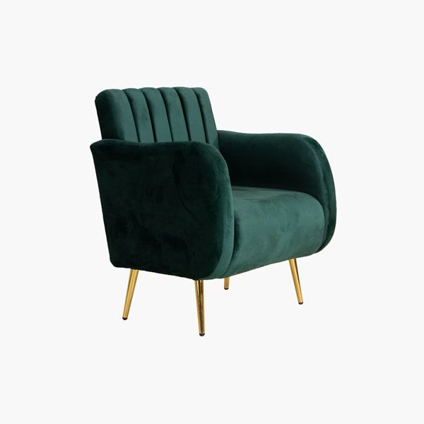 Sillon Ocasional Terciopelo Gajos Verde MG