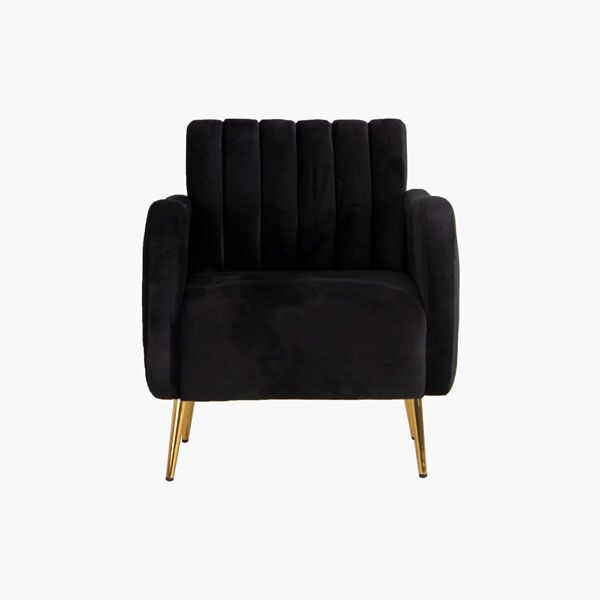 Sillon Ocasional Terciopelo Gajos negro MG