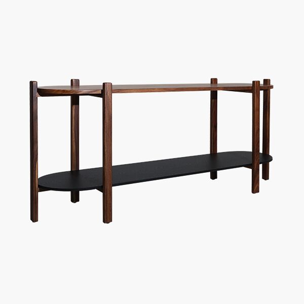 Larisa 45-2 Consoleta Larisa Parota - Parota Sólida, MDF en Negro