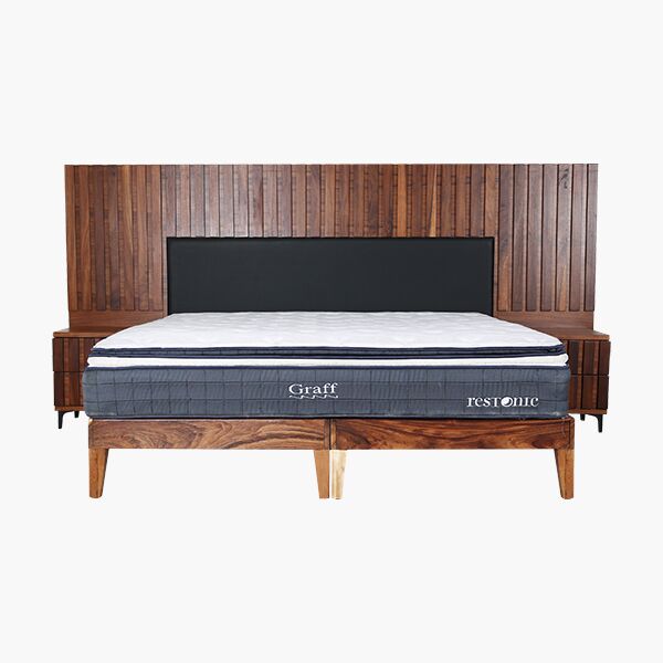 Amsterdam Negro F Cabecera King Size Amsterdam - Chapa de Parota, Vini piel