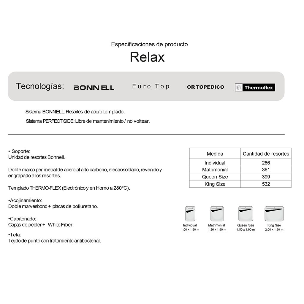Relax America Colchón Relax Matrimonial - vista adicional 1