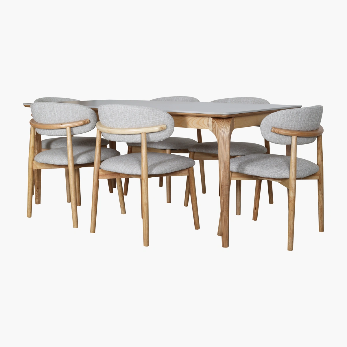 Mesa Parma Roble_1 Comedor Parma Garda Roble/Claro - Mesa con cubierta en piedra sinterizada y base en fresno tono roble