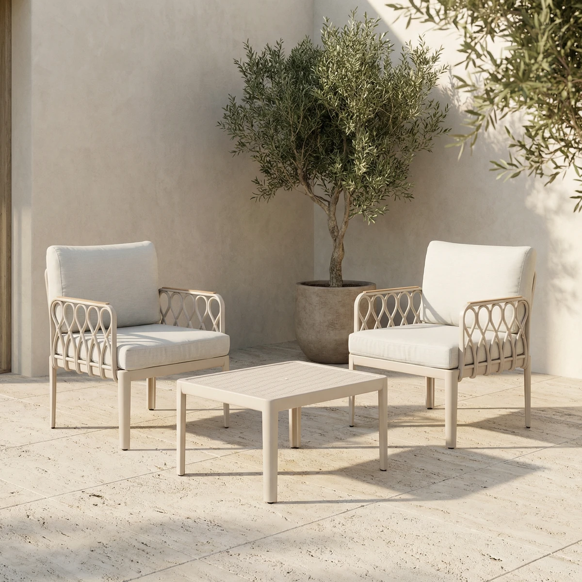 Set 2 Sillones Aura con Mesa Central Cuadrada_1 SET Aura Sillones C - vista adicional 1