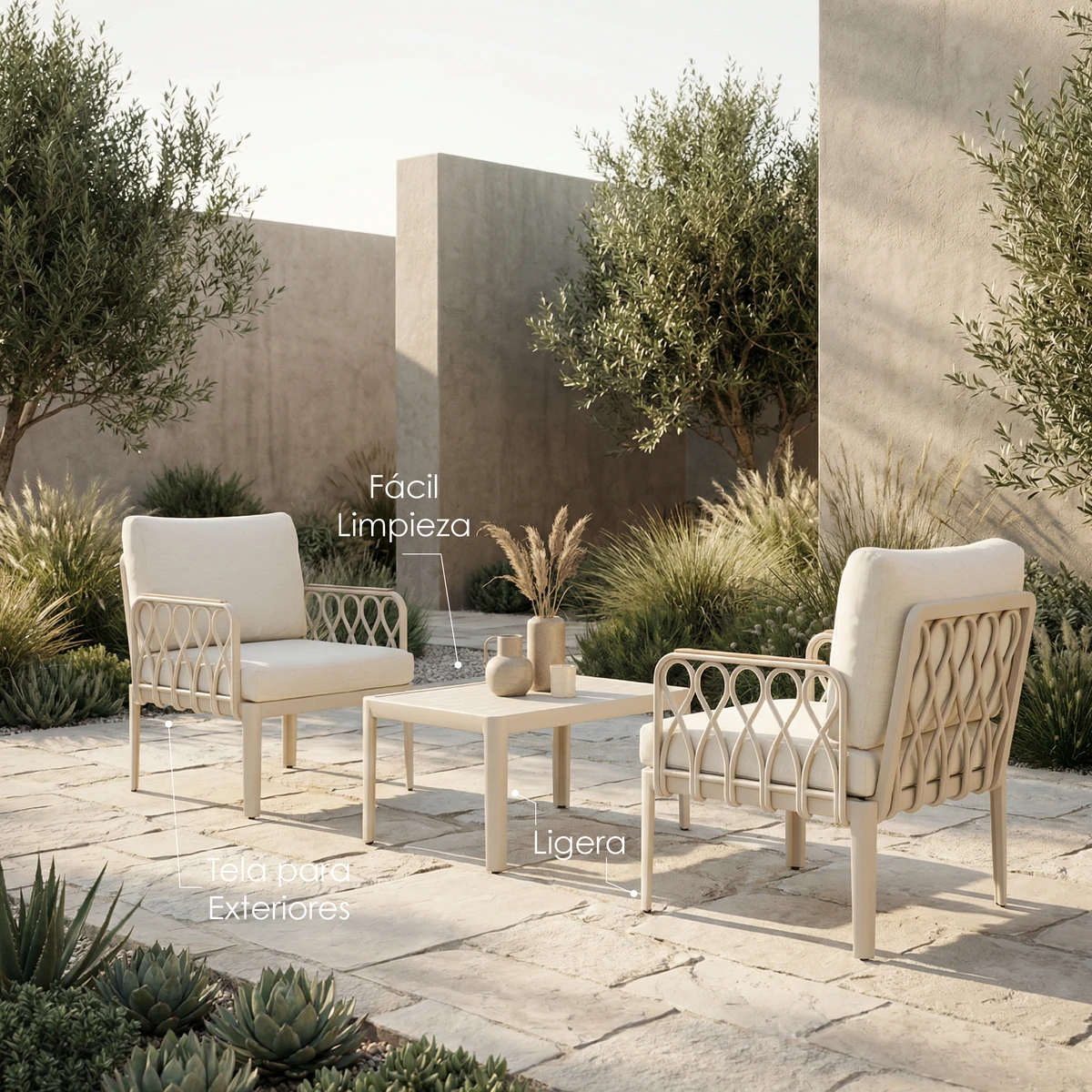 Set 2 Sillones Aura con Mesa Central Cuadrada_4 SET Aura Sillones C - vista adicional 4