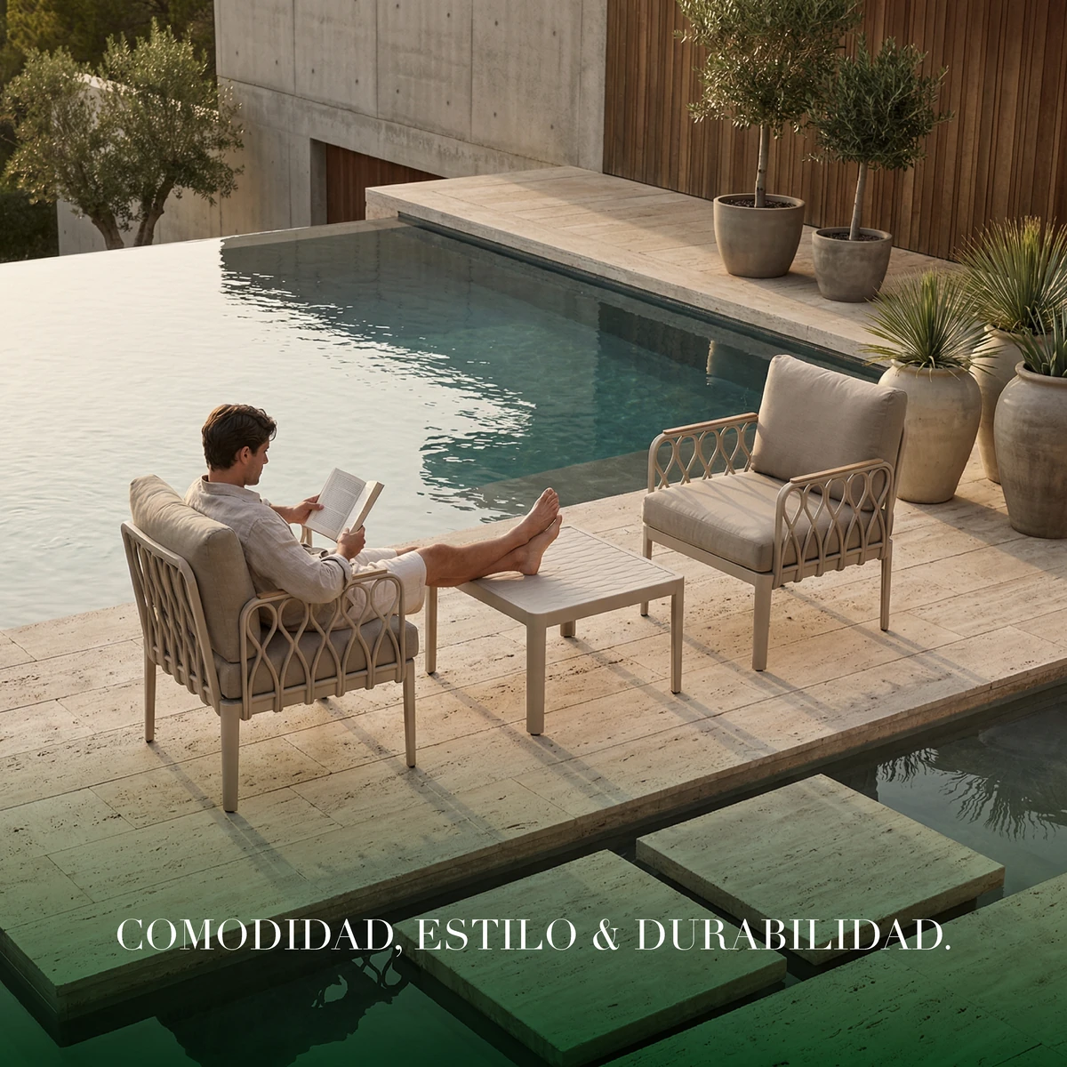 Set 2 Sillones Aura con Mesa Central Cuadrada_5 SET Aura Sillones C - vista adicional 5