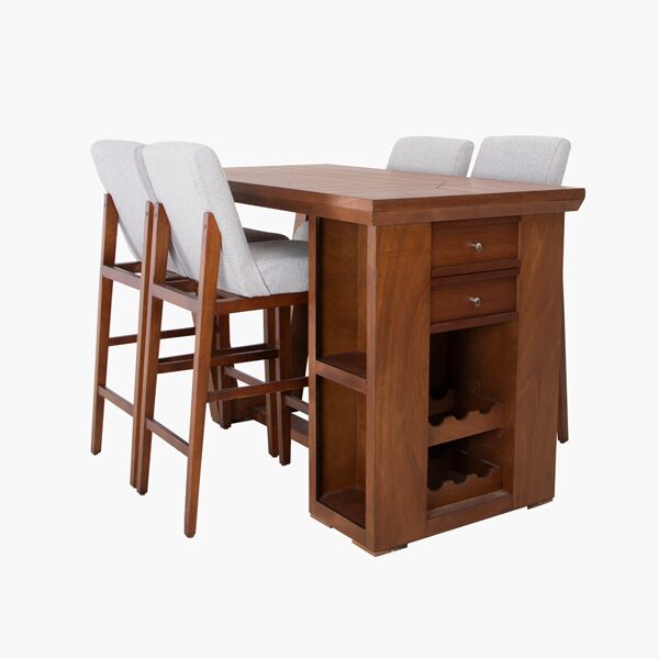 Comedor Alto Inglaterra Silver - Mesa: Pino Nacional, Chapa de Okume
