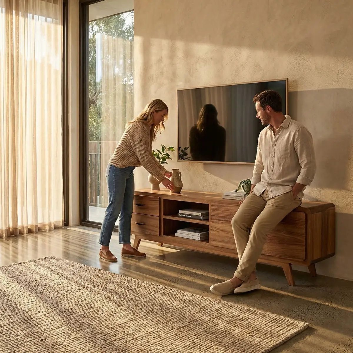 Mesa para TV Ladison - ambientada en uso